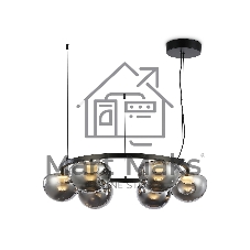 Подвесной светодиодный светильник Ambrella light LH12003/6 BK/GD/SM черный/золото/дымчатый 36W 3000K D760*175