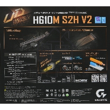 Материнская плата GIGABYTE H610M S2H V2, LGA1700, Intel H610, 2xDDR5, 4xSATA, 1xM.2, 1xPCIe 4.0 x16, DisplayPort, HDMI, D-Sub, 1x1Gb LAN, 3x3.5 мм, 7.1, microATX