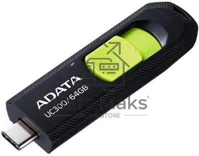 Флешка USB R/W ADATA R/W 64Gb Type-C UC300 ACHO-UC300-64G-RBK/GN USB3.2 черный/зеленый
