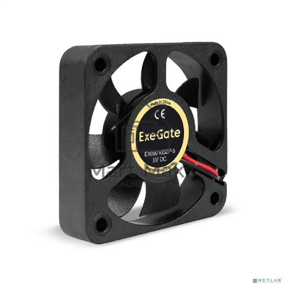 Вентилятор для корпуса ExeGate EX05010S2P-5 черный, 50 мм, 5500 об/мин, 27 дБ, 2 pin