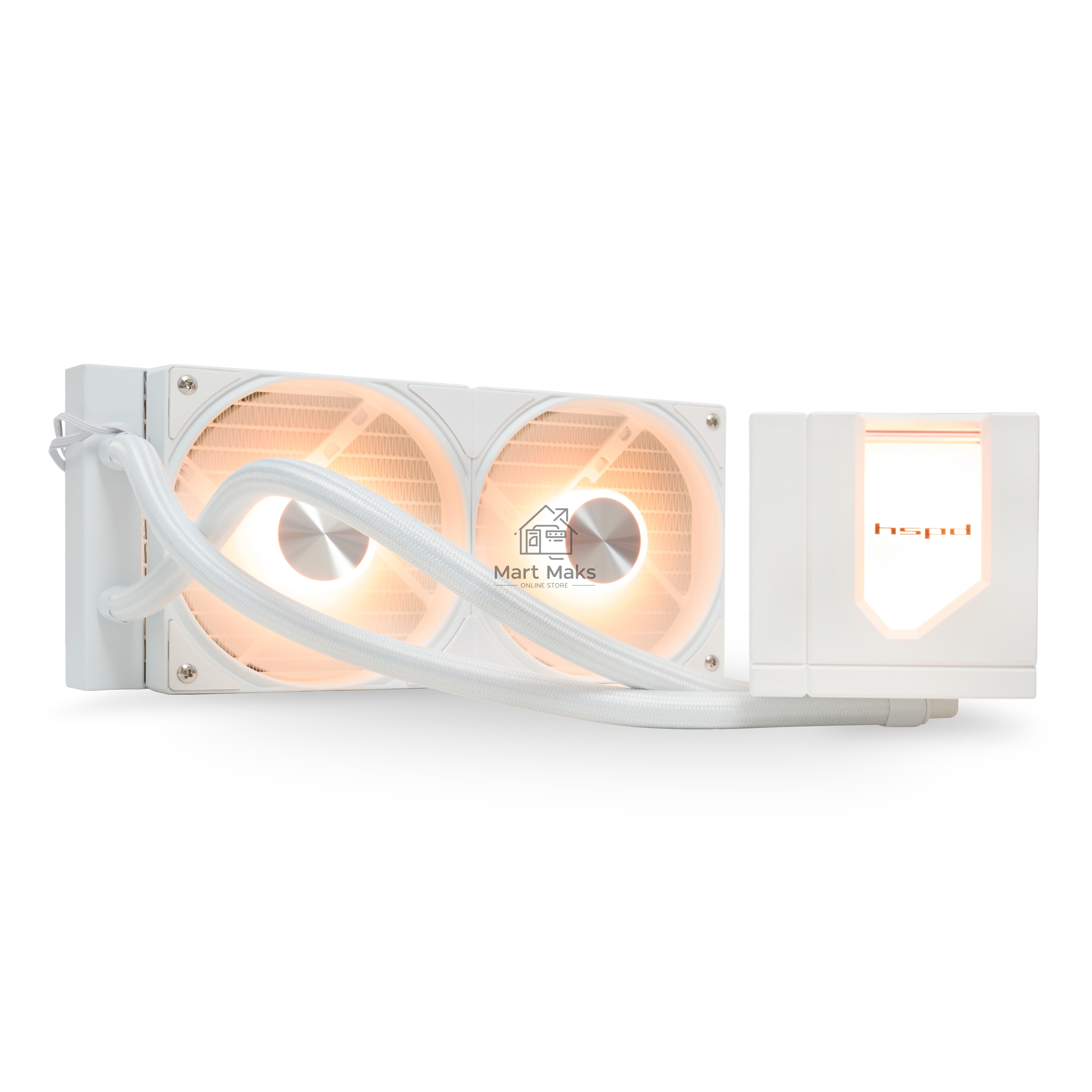 Водяное охлаждение для процессора Water Cooling System HSPD W1240 ARGB белый 120мм алюминий+медь 1800rpm 27db 4-pin 280W