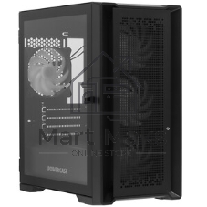 Компьютерный корпус Powercase ByteFlow Micro Black, Tempered Glass, 4х 120мм ARGb fans, ARGb HUB, черный, mATX (CAMBFB-A4)