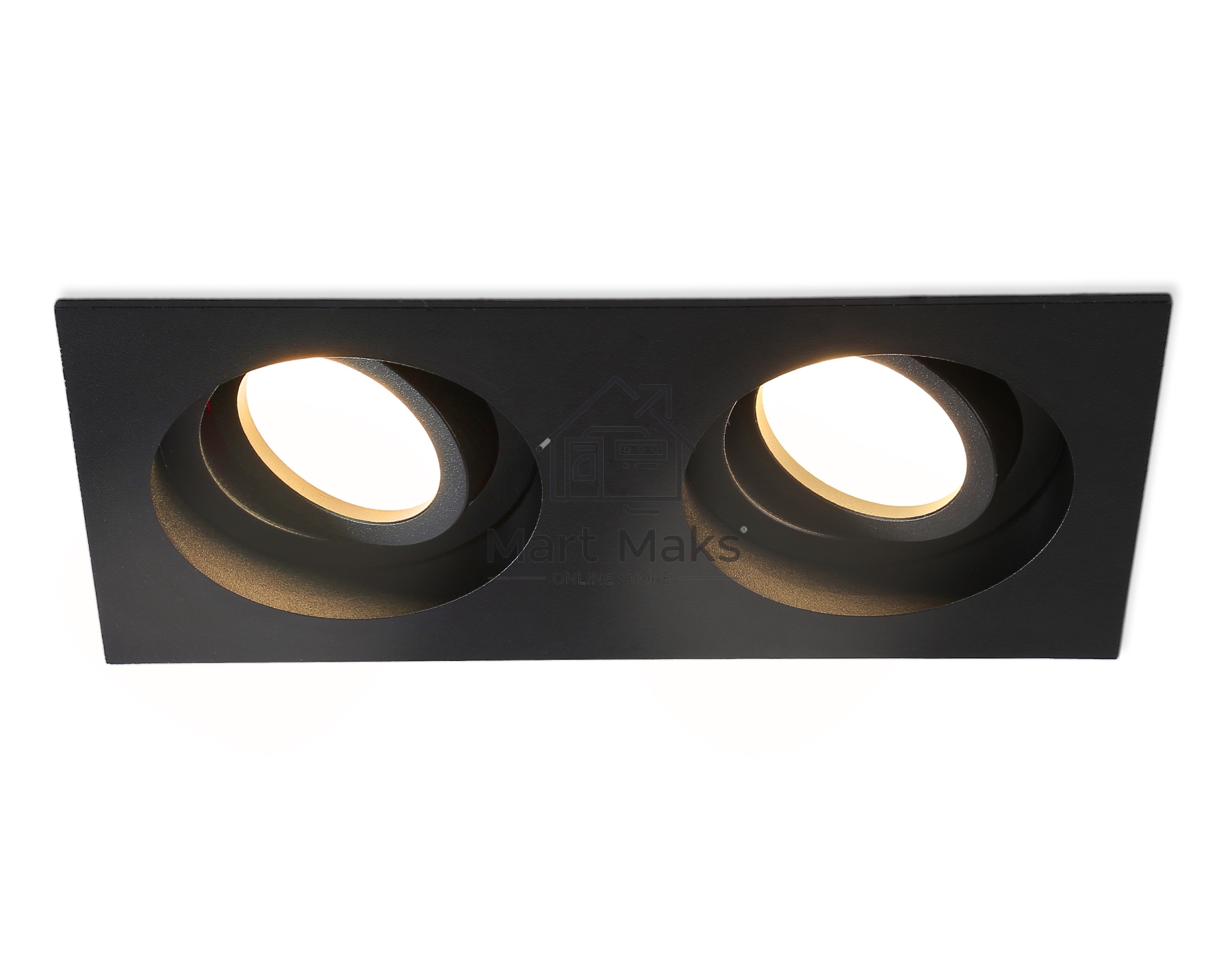 Встраиваемый поворотный точечный светильник Ambrella light TN102760/2 BK черный IP20 GU5.3/2 200*100*32