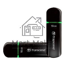 Флешка USB Transcend Jetflash 600 (TS16GJF600), 16Gb, USB 2.0, R/W 30/15, черный/зеленый