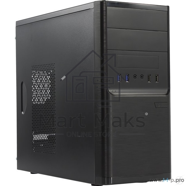 Компьютерный корпус InWin POWERMAN ES701BK USB 3.0 (Mini Tower, mATX, 450W PM-450ATX, USB 3.0x2, USBx2 + Audio, черный) <6120258>