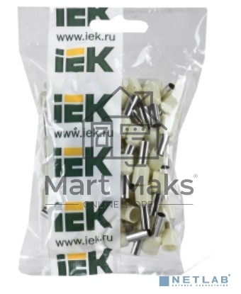 Наконечник-гильза изол. Е1012 10кв.мм (уп.100шт) ИЭК UGN10-010-07-12