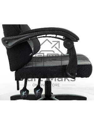 Кресло игровое Zombie Rudger черный/серый с подголов. крестов. пластик