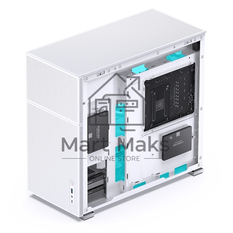 Корпус без блока питания Case JONSBO D41 MESH, Midi-Tower, TG, no fan, 1xUSB-A 3.2 + 1xUSB-C 3.2, ATX, mATX White