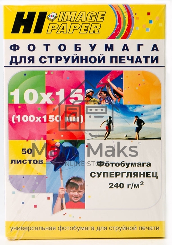 Бумага Hi-Black A21210U/ PH240-4R-50 Фотобумага суперглянец односторонняя (Hi-image paper) 10x15, 240 г/м, 50 л.
