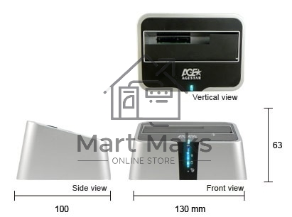 Док-станция для HDD AgeStar 3UBT2 SATA пластик серебристый 1