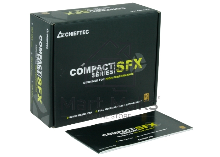 Блок питания Chieftec Compact CSN-450C, 450Вт, 80 PLUS Gold, 80мм, модульный, черный