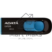 Флешка USB ADATA UV128 (AUV128-64G-RBE), 64Gb, USB 3.0, R/W 100/30, черный/синий
