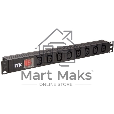 Блок розеток 8 мест PDU 19дюймов IEC320 C13 PH12-8C133 с LED выкл. алюм. профиль1U вход C14 без шнура ITK PH12-8C133
