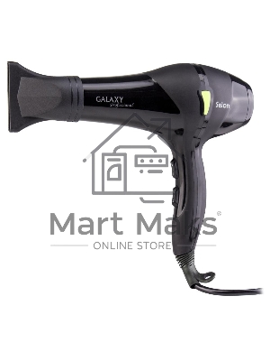 Фен для волос профессиональный Galaxy Line GL 4317, черный, 2200 Вт, АС мотор, 2 скоростных режима, 3 температурных режима, защита мотора от перегрева, защитная сетка, подвесная петля,насадка-концентратор
