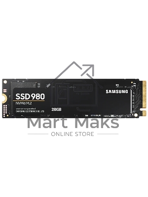 Накопитель SSD Samsung 980, 250Gb, PCIe 3.0 x4, M.2 2280, NVMe, R/W 2900/1300