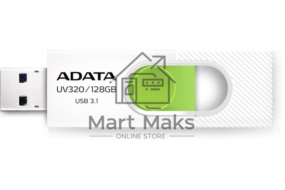 Флешка USB R/W ADATA R/W 128GB USB 3.2 Gen1 AUV320-128G-RWHGN белый/зеленый