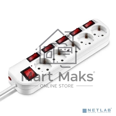Сетевой фильтр Buro 500SH-5-SW-W 5м (5 розеток) белый (коробка)