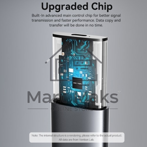 Корпус для SSD Vention USB 3.1 Gen 2-C M.2 NGFF (B-Key/B&M Key) Серый