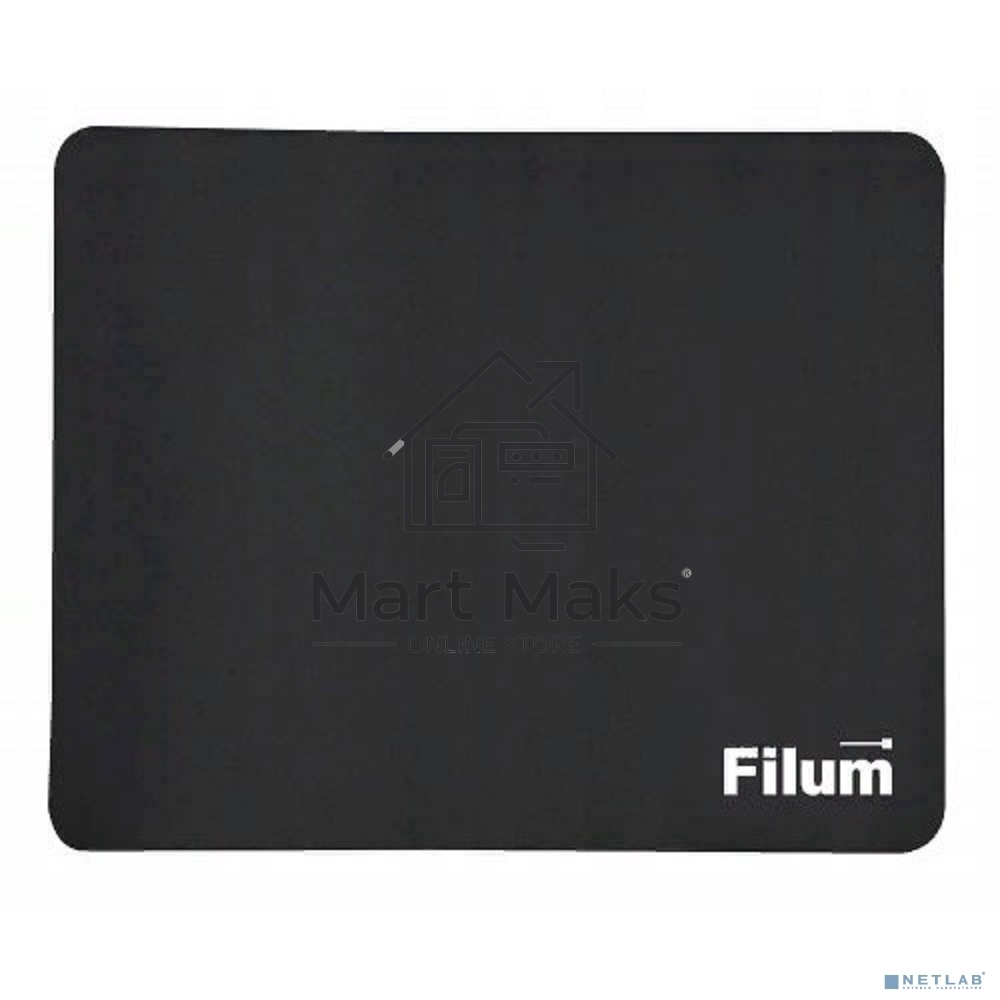 Коврик для мыши Filum FL-MP-S-BK-1 черный, 250x200x1 мм., ткань+резина.
