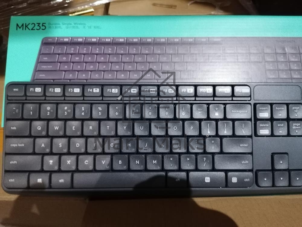 Клавиатура + мышь Logitech MK235 клав:черный мышь:черный USB беспроводная