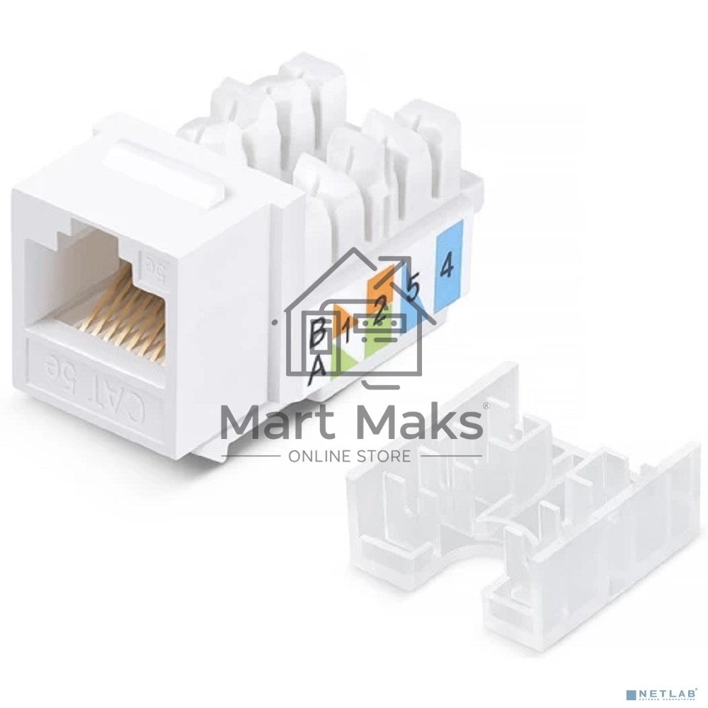 Модуль-вставка Keystone Jack RJ-45 ExeGate KJ-8P8C-U-C5e-180-TL (Кат.5e, неэкранированная, 180 градусов, IDC Toolless (без инструмента))