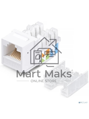 Модуль-вставка Keystone Jack RJ-45 ExeGate KJ-8P8C-U-C5e-180-TL (Кат.5e, неэкранированная, 180 градусов, IDC Toolless (без инструмента))