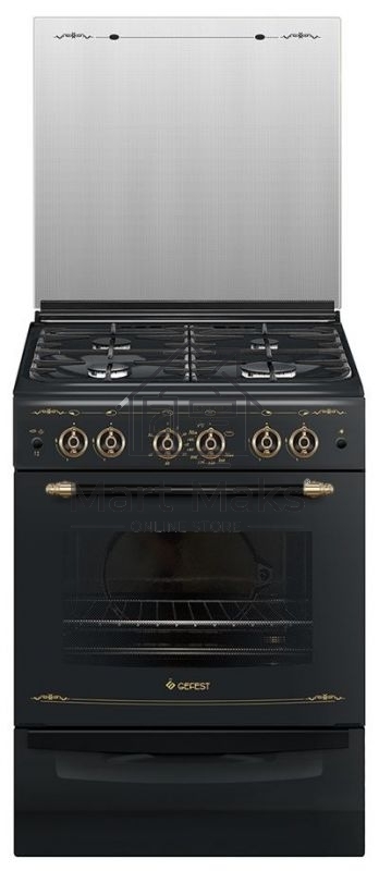 Плита газовая Gefest ПГ 6100-02 0183 черный, конфорок 4 шт, духовка 52 л, 60 см x 85 см x 60 см