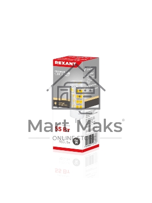 Лампа светодиодная Rexant капсульного типа JD-CORN Rexant G4 230 В 5,5 Вт 2700 K теплый свет (поликарбонат)