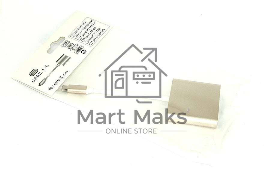 Адаптер Multiport Type-C на USB, HDMI 2.0 Type-С для MacBook, золотой