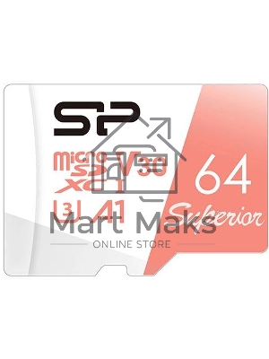Флеш карта microSD 64Gb Silicon Power Superior A1 microSDXC Class 10 UHS-I U3 100/80 Mb/s