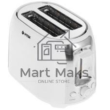Тостер Vitek VT-1582 W белый (белый, 750 Вт, 2 отделения, механическое управление)