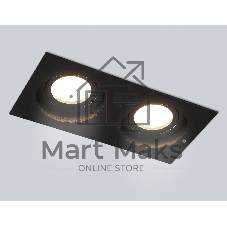 Встраиваемый поворотный точечный светильник Ambrella light TN102760/2 BK черный IP20 GU5.3/2 200*100*32