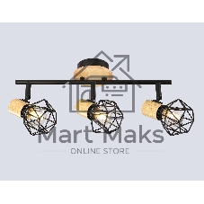Светильник Ambrella light TR8753/3 BK/WD черный/дерево IP20 E27/3 435*115*200