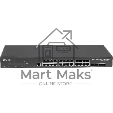 Коммутатор TP-Link JetStream 24-port Pure-Gigabit L2+ Managed Switch, 24 10/100/1000Mbps RJ45, 4*10G SFP+ Slots
