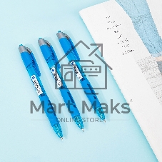 Ручка гелевая автоматическая Deli Arris EG08-BL прозрачный/голубой, d=0.5мм, синие чернила, резиновая манжета