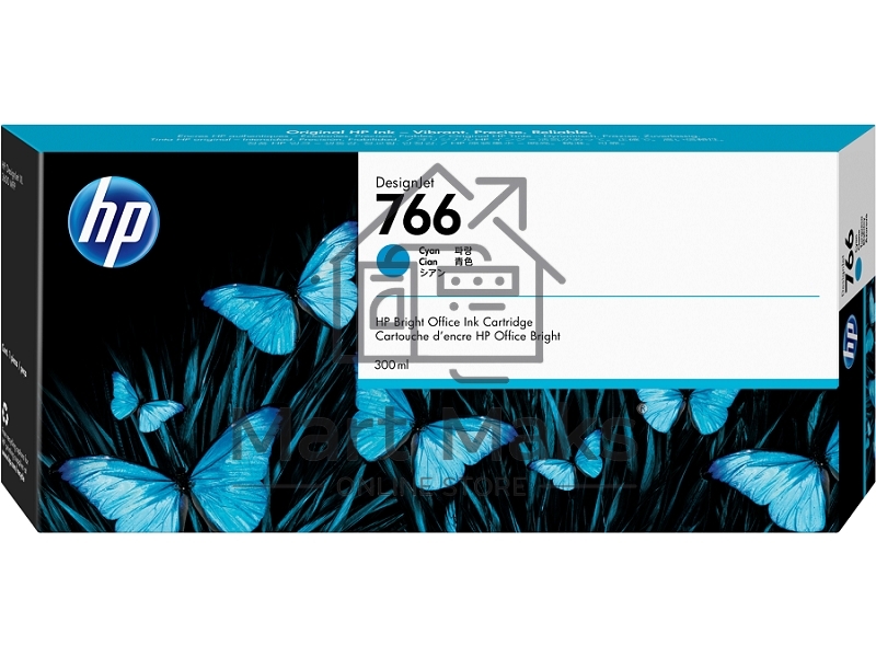 Картридж струйный HP 766 голубой для HP DesignJet XL 3600 MFP, 300 мл