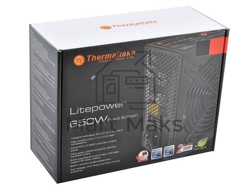 Блок питания Thermaltake Litepower (PS-LTP-0650NPCNEU-2), 650Вт, 120мм, черный