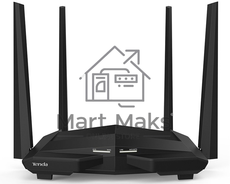 Двухдиапазонный AC1200 Гигабитный WiFi Маршрутизатор Tenda AC10U (AC 1200, LAN 3*10/100/1000, USB 2.0), 4 антенны 5dBi