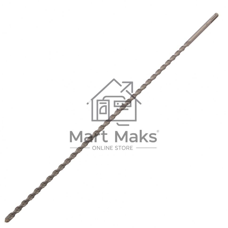 Бур по бетону, двойная спираль, Cobalt W-tip, 12x600 мм, SDS PLUS Denzel