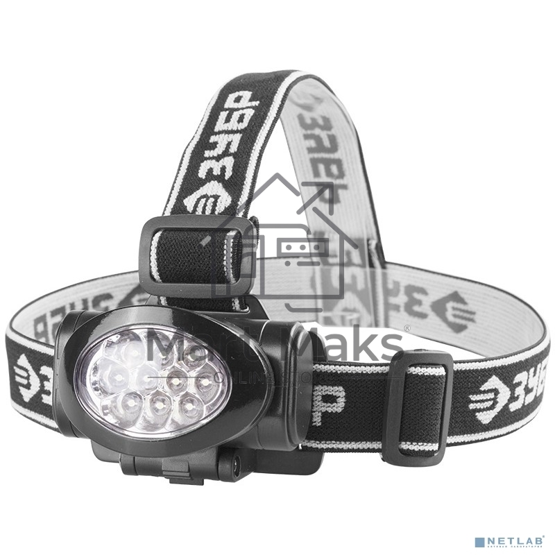 Фонарь ЗУБР 56438  мастер налобный светодиодный 10ultra led матричный рефлектор 3 режима 3ааа