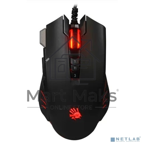 Мышь проводная A4Tech Bloody V9M черный, 4000 dpi, USB, кнопки - 9