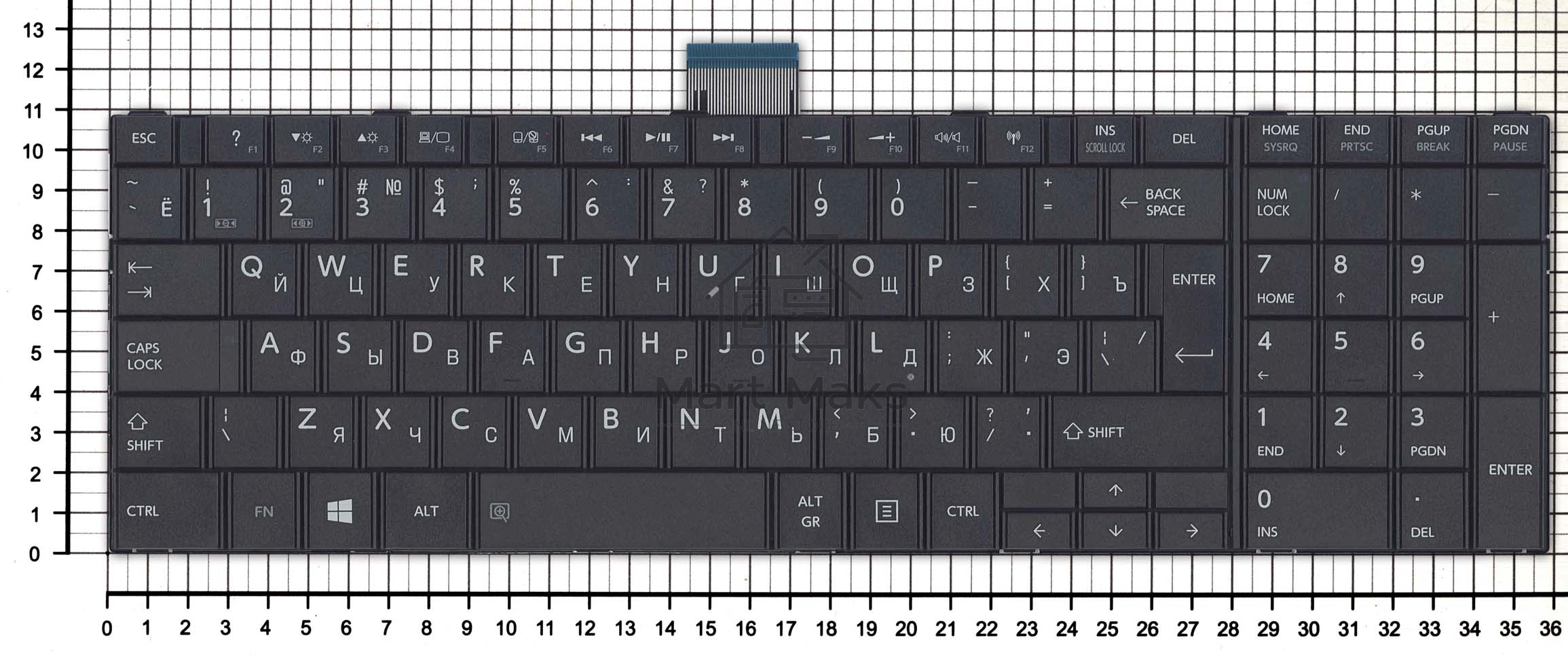 Клавиатура для ноутбука Toshiba Satellite C55 C55-A C55dt черная