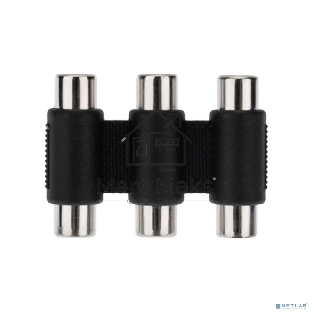 Переходник Rexant 3 гнезда RCA - 3 гнезда RCA