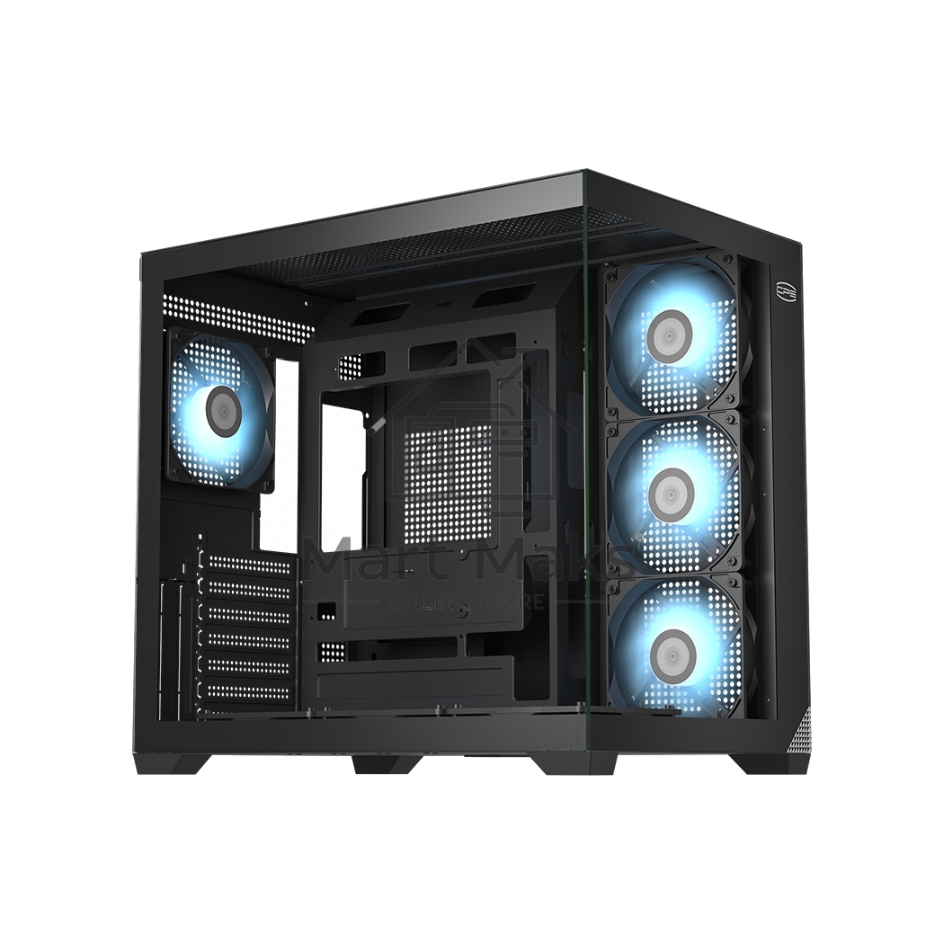 Корпус без блока питания PCCooler C3T700 ARGB BK, Midi-Tower, TG, 4x120mm ARGB, 1xUSB-A 3.0 + 1xUSB-A 2.0 + 1xUSB-C, ATX, mATX, mITX черный