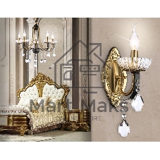 Светильник Ambrella light TR4954 BK/GD/CL черный/золото/прозрачный E14 max 40W 410*120*210