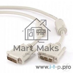 Кабель DVI-D single link Gembird, 3м, 19M/19M экран, феррит.кольца, пакет CC-DVI-10