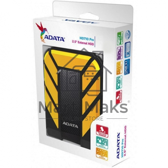 Внешний жесткий диск ADATA 1TB ADATA HD710 Pro AHD710P-1TU31-CYL USB 3.1, желтый Retail