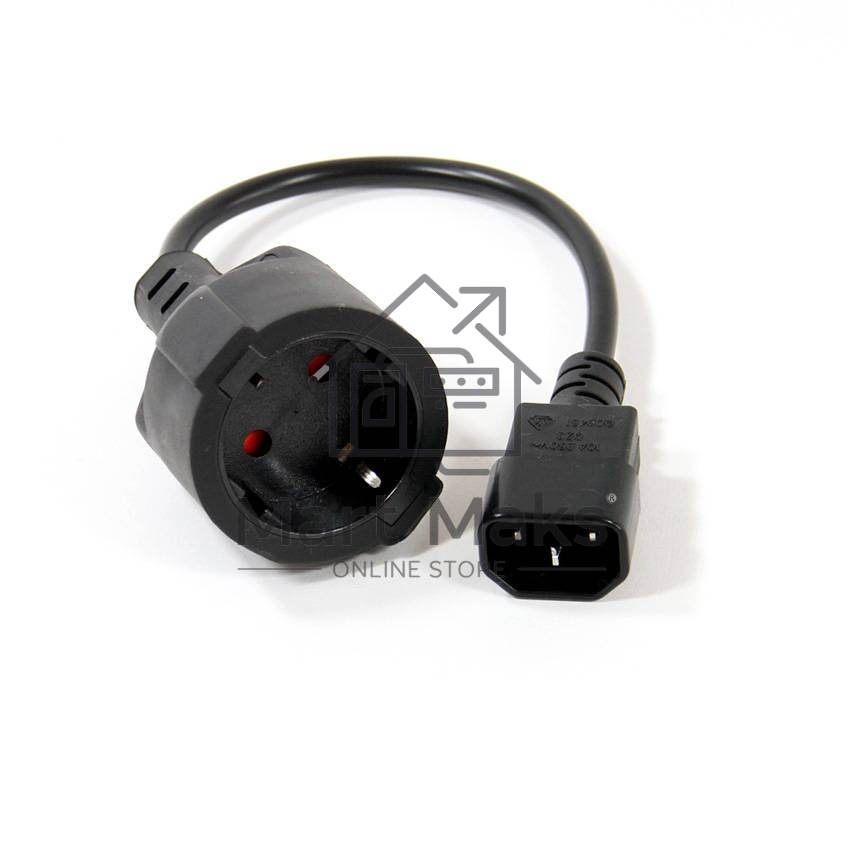 Кабель-переходник UPS->розетка VCOM (IE-320 C14 to Socket Type-F) 3Gx0,75mm VDE <CE002>