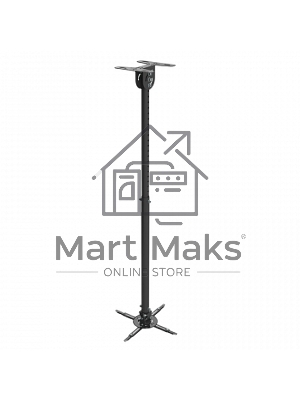 Универсальный потолочный комплект Wize WPD-B состоящий из крепления+штанги 82-141 cм+площадки к потолку для проектора, макс. расст.между крепежными отв. 370 мм, наклон +/-15°, поворот +/-15°, вращение 360°, до 12 кг, черный, рознич. упаковка