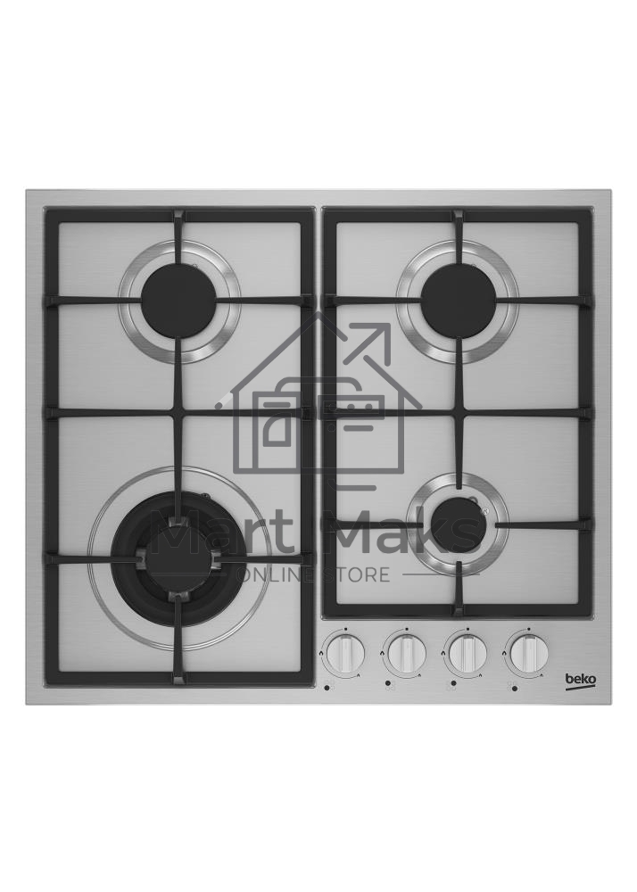 Встраиваемая газовая варочная поверхность Beko HIYG 64225 SXO, Нержавеющая сталь